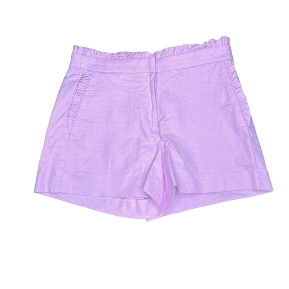 J Crew Women's Flat Front High Rise Ruffle Dress Short Purple Size 0 - Picture 1 of 4
